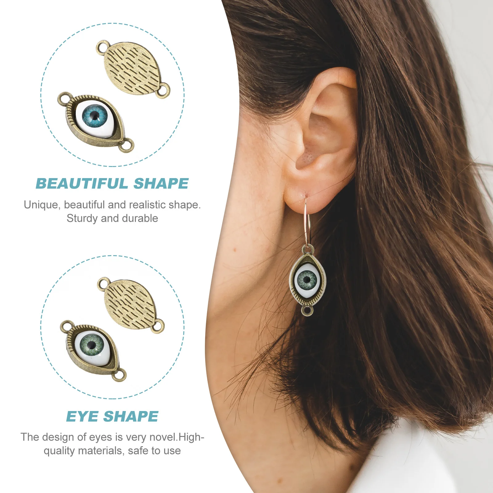 

40Pcs Alloy Eye Shape Pendant Charms for Jewelry Making Necklace Bracelet Earring DIY Craft Supplies Pendant Charm