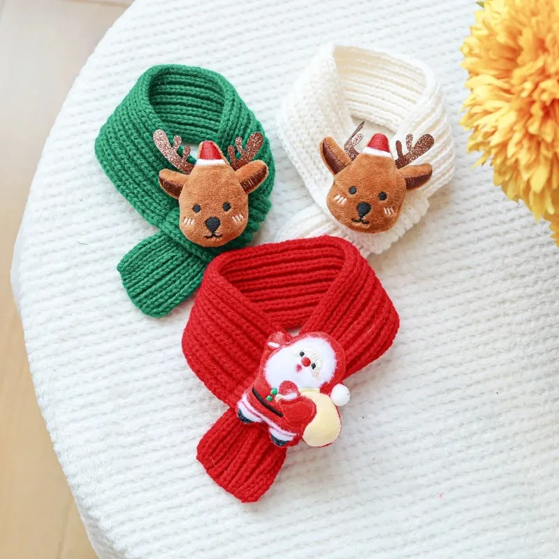 Elk Dog Christmas Gift Winter Pet Knitted Christmas Scarf Soft Comfortable Warm New Year's Christmas Scarf Cat Puppy Accessories