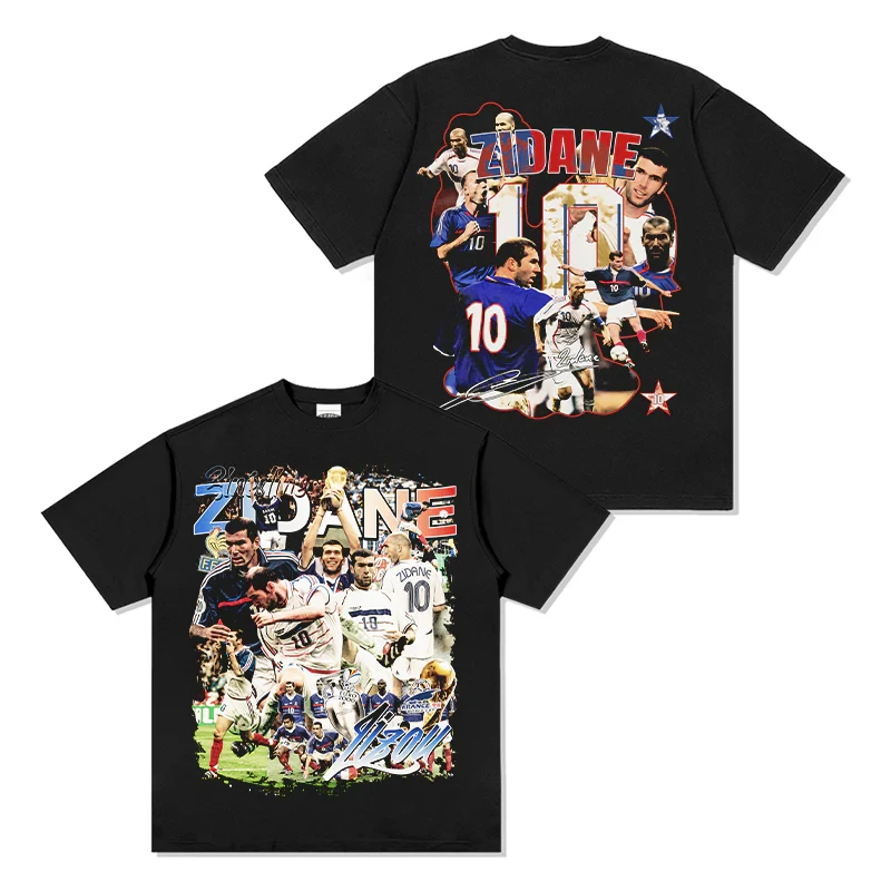Zidane-Camiseta 100% de algodón para hombre, camiseta de fútbol francesa, camiseta conmemorativa de campeón 1998, top de manga corta de gran tamaño Unisex de verano