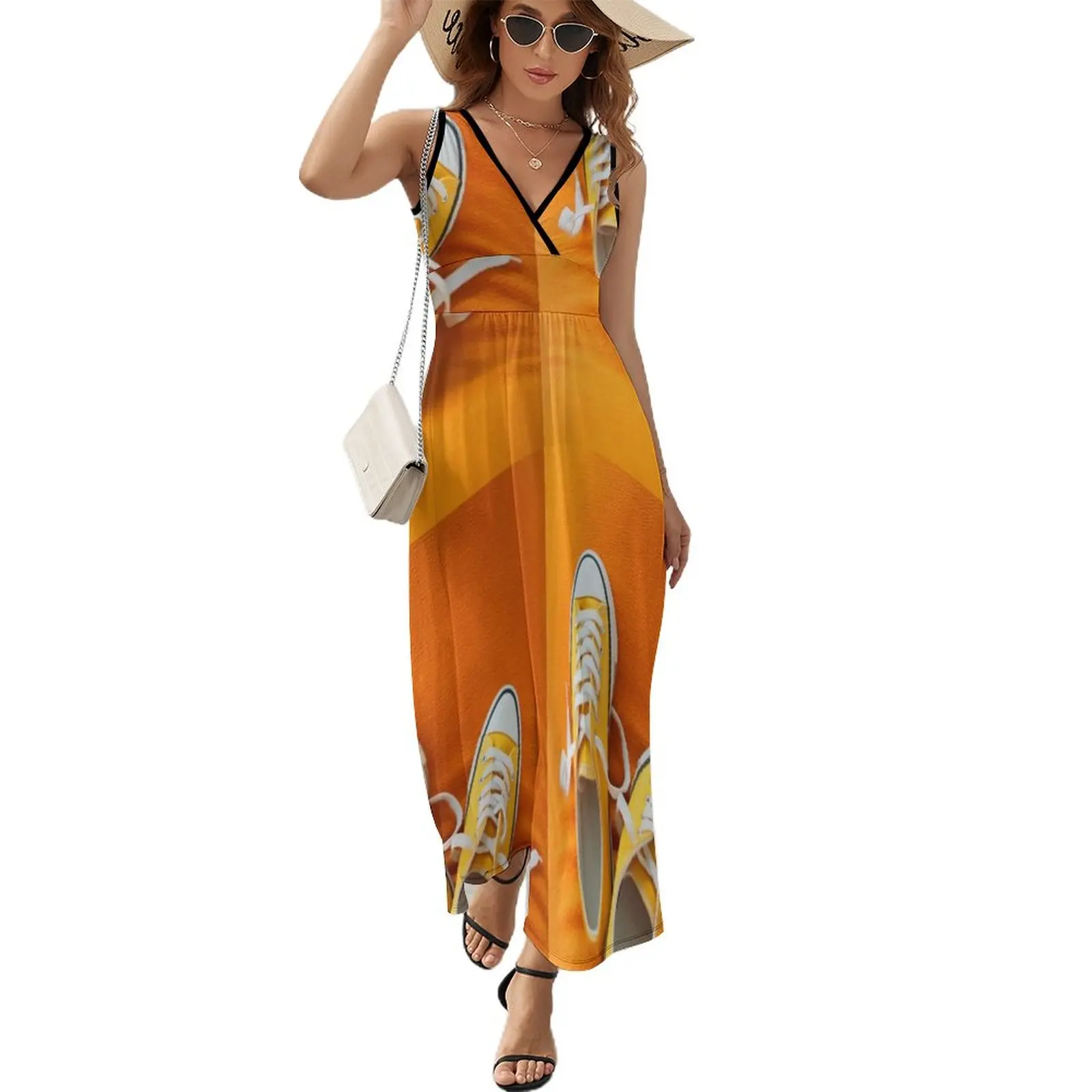 

orange sneakers Sleeveless Dress luxury evening dresses 2024 long dress women