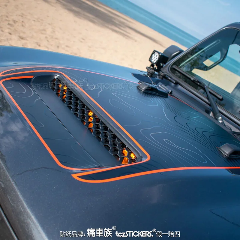 ملصق سيارة غطاء محرك السيارة تعديل المظهر موضة الرياضة ملصق حائط من الفينيل اكسسوارات لسيارة جيب رانجلر روبيكون 392 #3