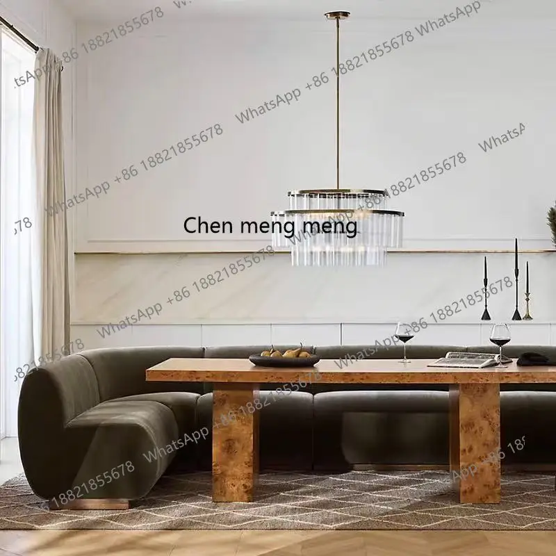 Medieval solid wood, pattern price art dining table, retro rectangular oak home dining table