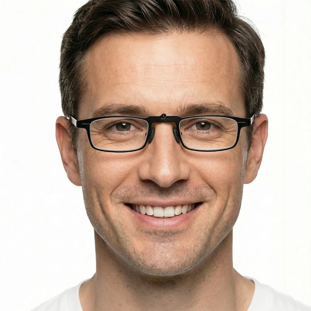 Ultraleichte, faltbare Lesebrille aus Metall für Damen und Herren, tragbare Presbyopie-Brille, faltbare Anti-Blaulicht-Brille für Herren – Detail 1