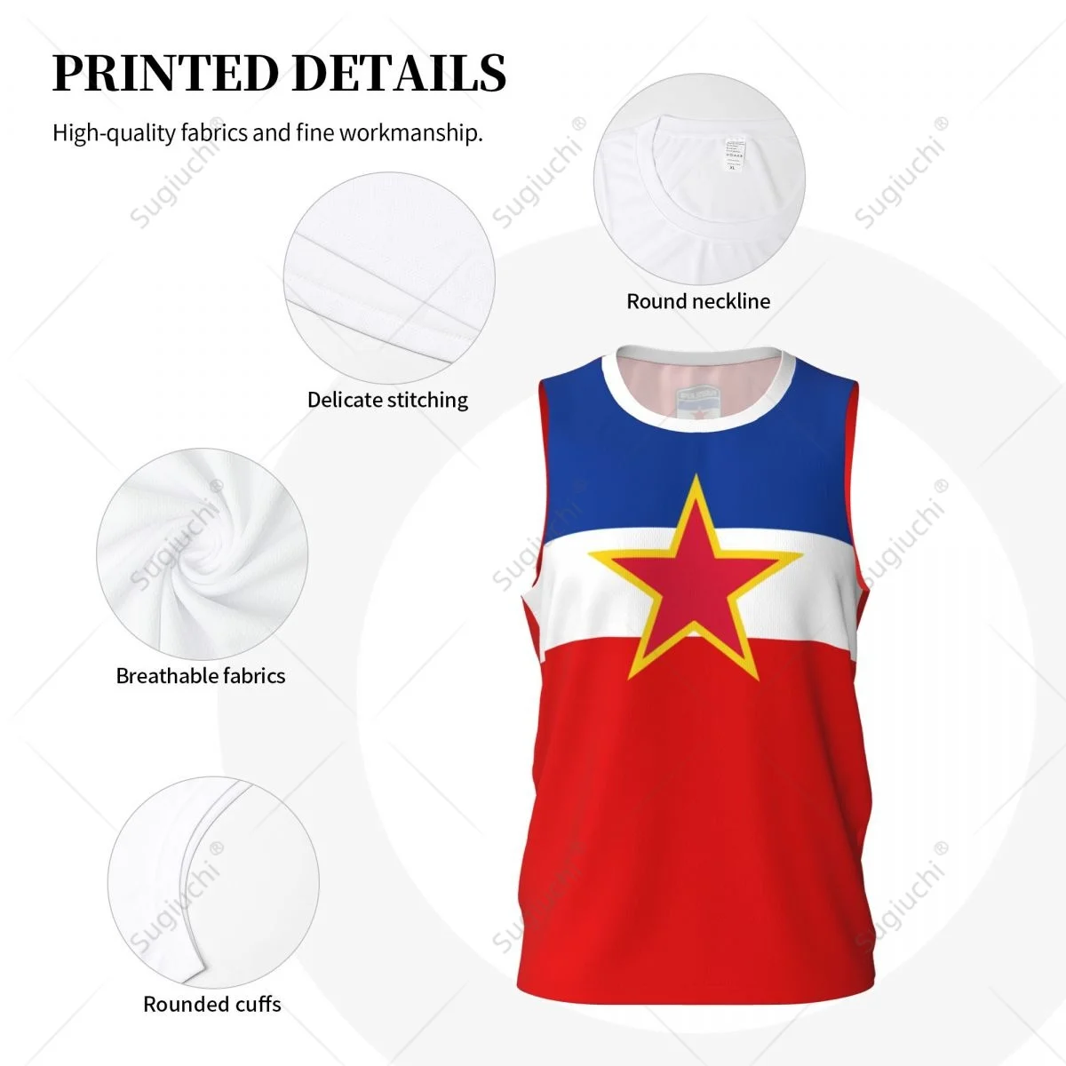 Yugoslavia Flag Men Basketball Sports Jersey Running Fitness Multifunction Sleeveless tshirt Exclusive Custom Name Nunber