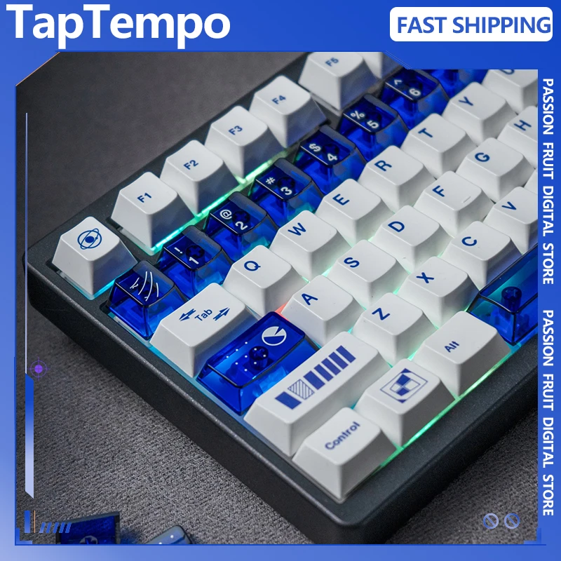 

Набор клавишных колпачков TapTempo с геометрической тематикой PBT + PC, персонализированная клавиатура на заказ, колпачок с вишневым профилем для механической клавиатуры, аксессуар