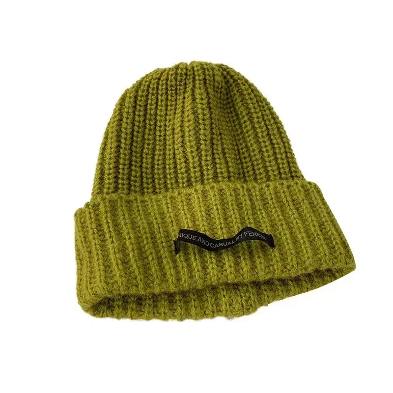 قبعة جديدة متعددة الاستخدامات للنساء لخريف وشتاء، قبعة صوفية عصرية جديدة تظهر وجهًا صغيرًا، قبعة محبوكة دافئة باردة