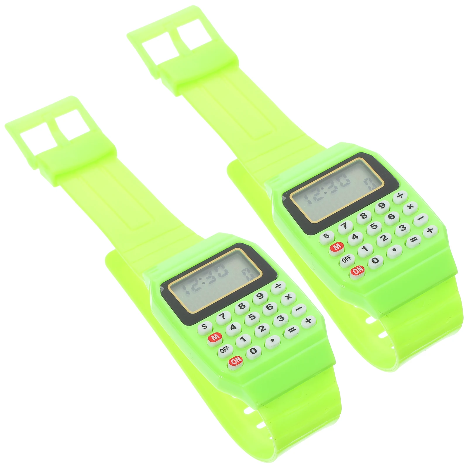 

2 Pcs Kids Calculator Watch Durable Green Color Portable Math Learning Children Wristwatch Birthday Gifts Calculation Watch For