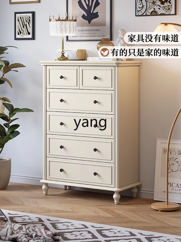 CX Living Room Wall Storage Solid Wood Five Six Nine Chest of Drawers Cream Style Bedroom Storage Locker