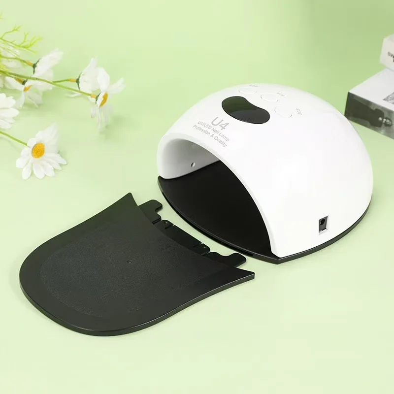 Uv/Led Nail Lamp for Manicure and Pedicure, Painless Phototherapy Lamp, Dual-Use Curing Lamp Suitable for Hands and Feet, with Removable Foot Pads, Phototherapy Lamp for Nail Gel Curing and Drying