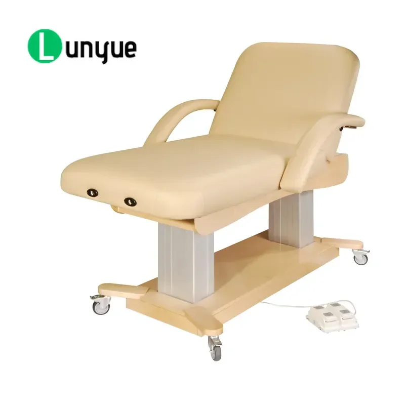Electric Lifting Massage Bed Double Post Adjustable Bed Modern Therapy Sofa Custom Professional Spa Furniture