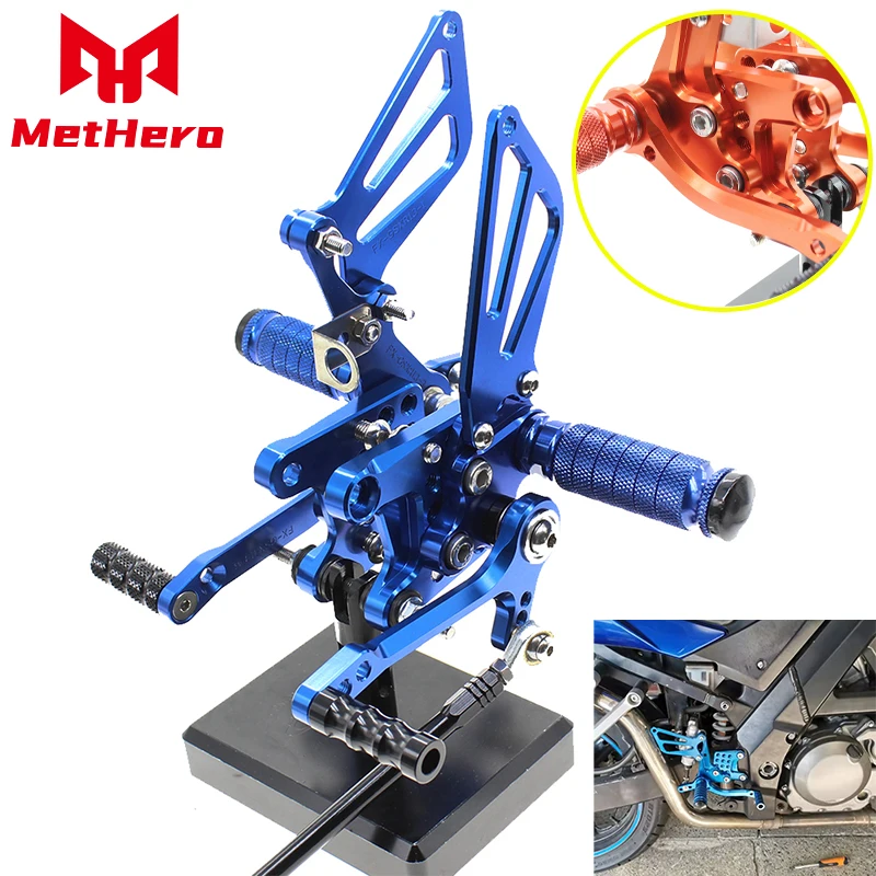 CNC Alloy Adjustable Motorcycle Rear Set Footrests Foot Pegs For Suzuki GSXR750 600 1000 SV650/SV650S SV1000/S Motorcycle Parts