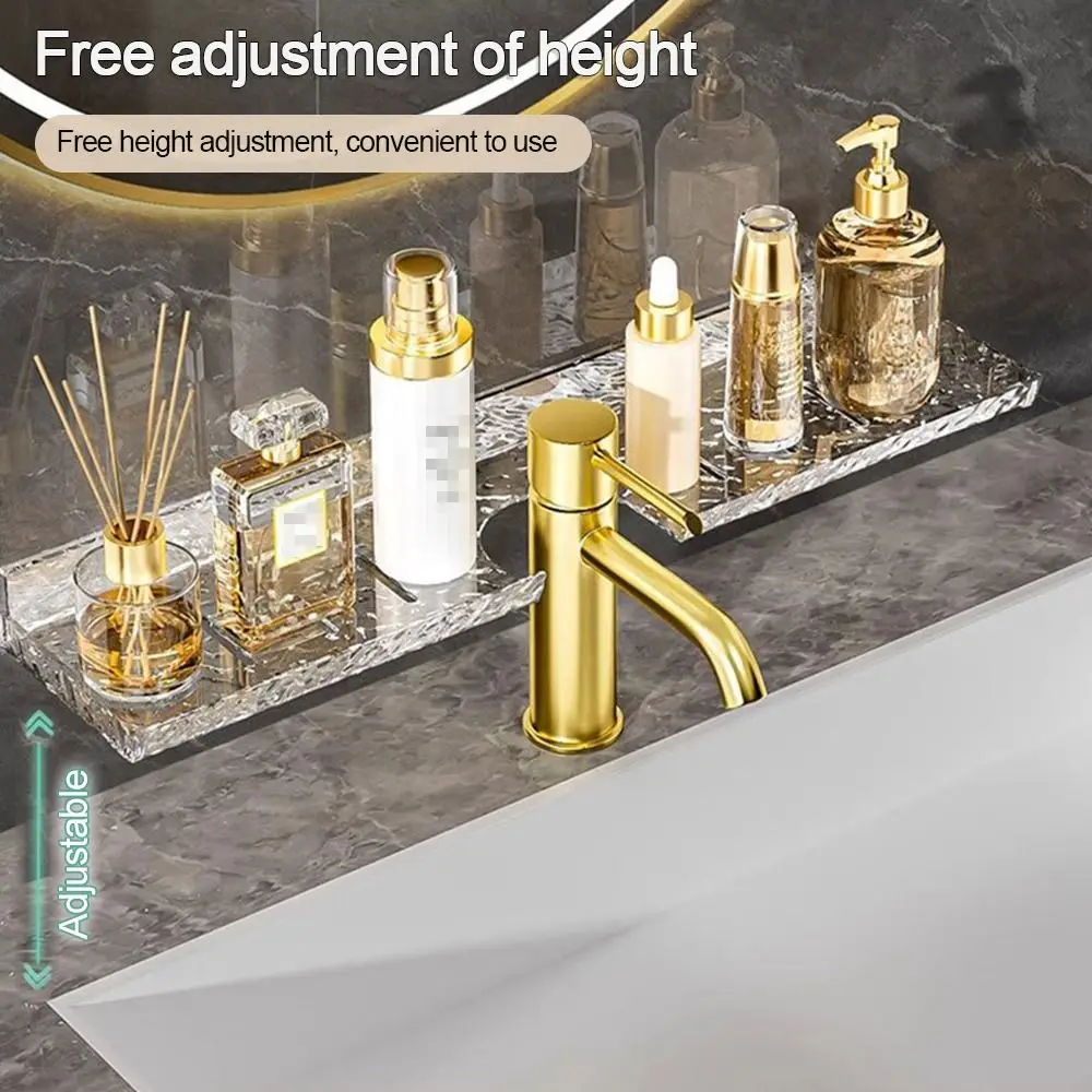 

Plastic Bathroom Storage Rack Wall-Mounted Clear Self-draining Sink Shelf Large Capacity Large Size Sponge Soap Holder