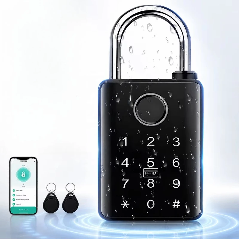 Smart Door Lock Digital Keypad Electronic Security Padlock with Smart Card and Fingerprint Digital Lock