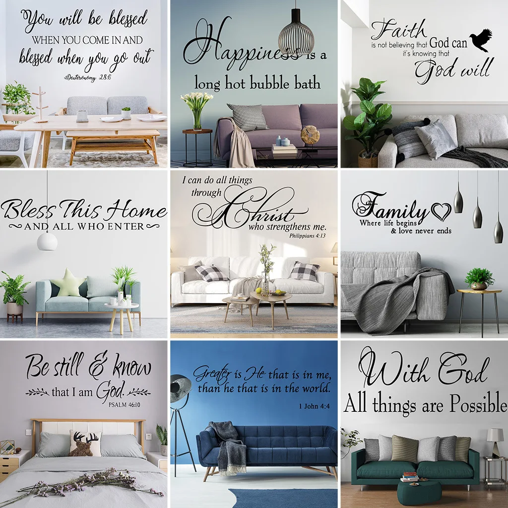 3D Wall Sticker Jushan Wall Sticker Carved Inspirational English Letter Sticker Bedroom Living Room Kitchen Decoration