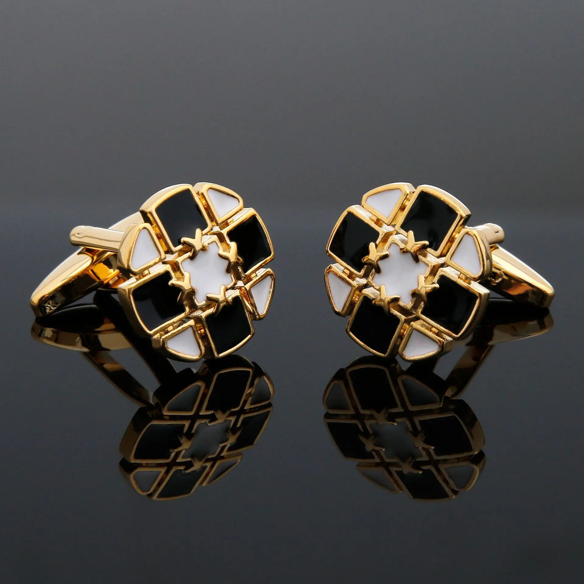 Alternating Cufflinks Original Design Micro Inlaid Zircon Drip Oil Enamel Universal French Shirt Formal Dress Unisex Accessories