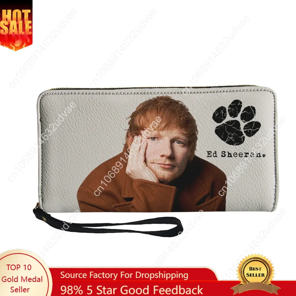 

Ed Sheeran Wallet Purse Mens Womens Teenagers Zipper Long Wallets Double Print Commuter Personalized Portable Wallet Gift Bag