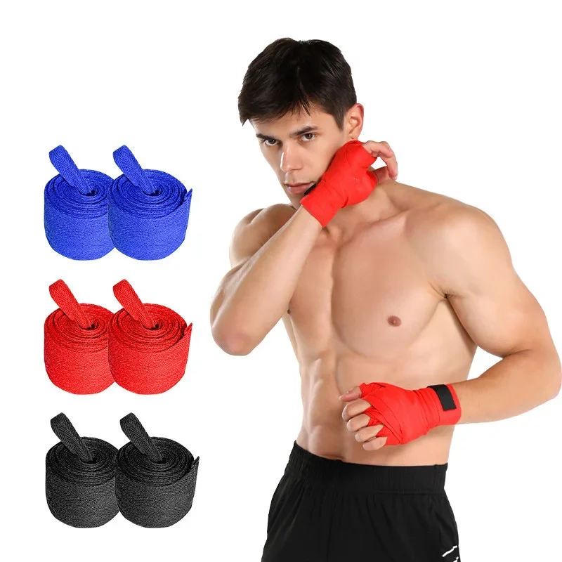 2PCS 1.5/2/3/5M Boxing Training Bandages Cotton Sports Bandages Sanda Kick Boxing Mma Hand Gloves Wraps Belt Boxing Sports Strap