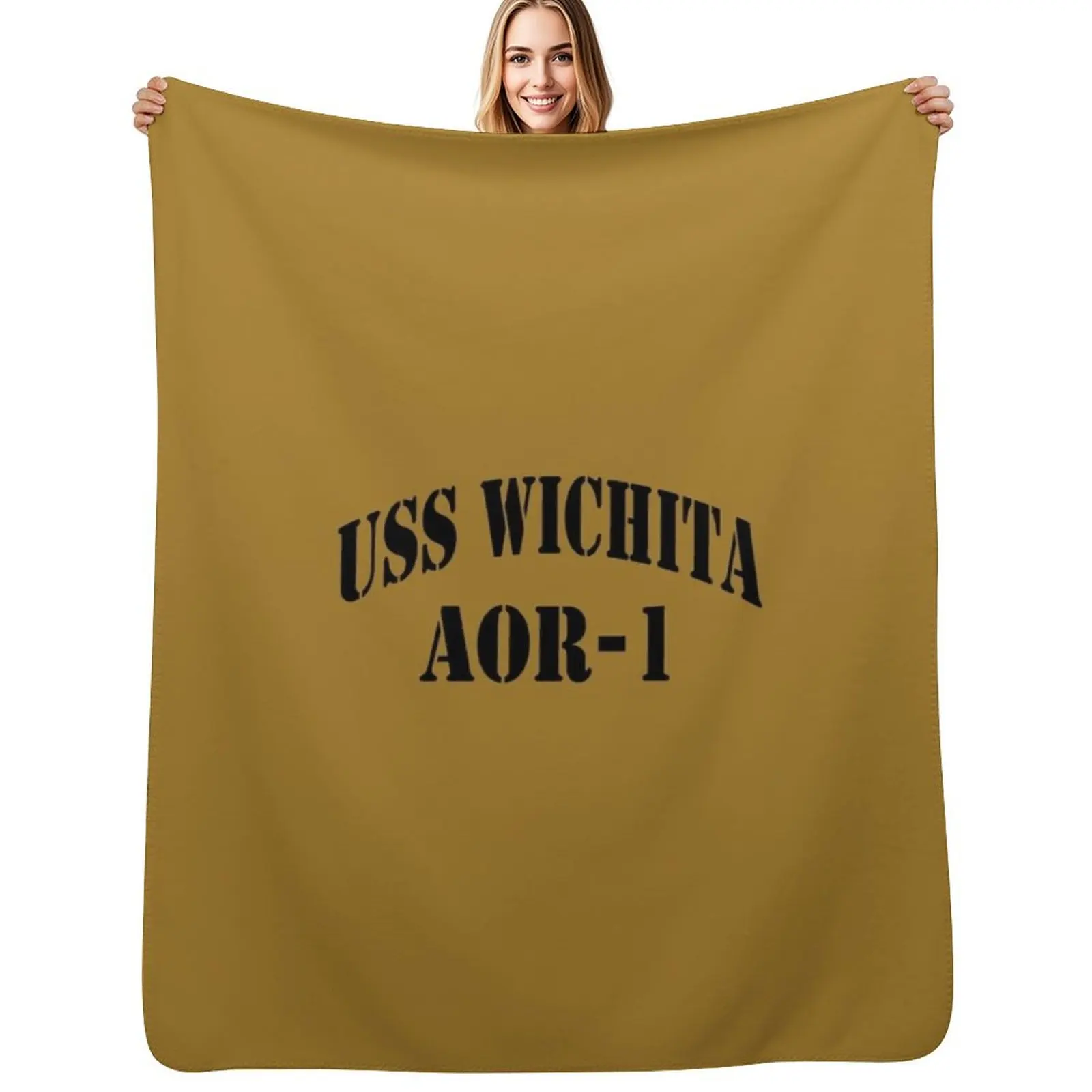 

USS WICHITA (AOR-1) SHIP'S STORE Throw Blanket Personalized Gift Bed linens Tourist warm for winter Blankets