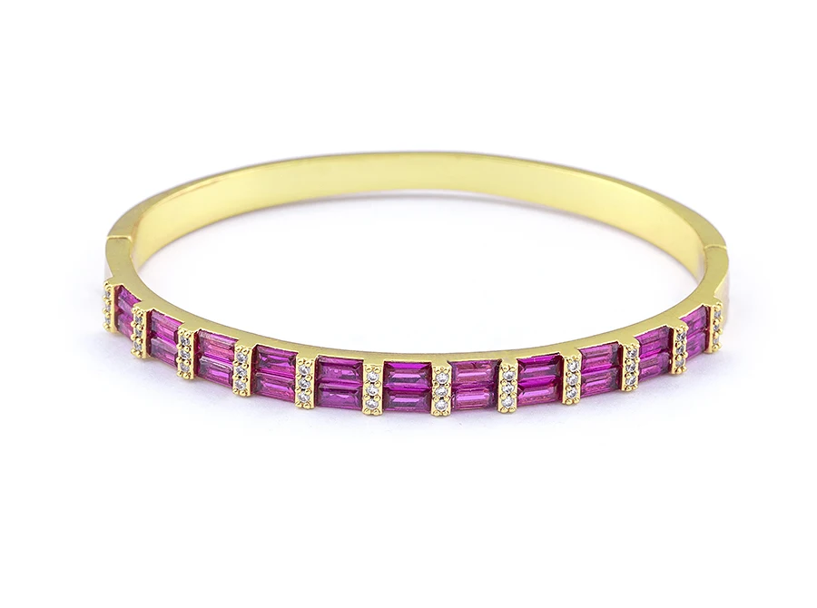 Nidin Neue Luxus Geometrische Zirkon Armband Armreifen Frauen Rosa Grün Blau Kristall Manschette Elegante Hochzeit Erklärung Schmuck – Detail 7