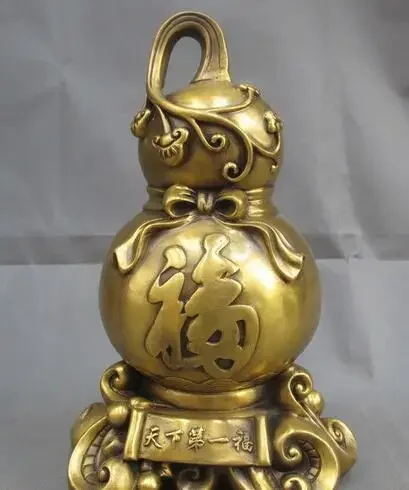 Chinese Pure Copper FengShui Best world blessing Gourd cucurbit Statue