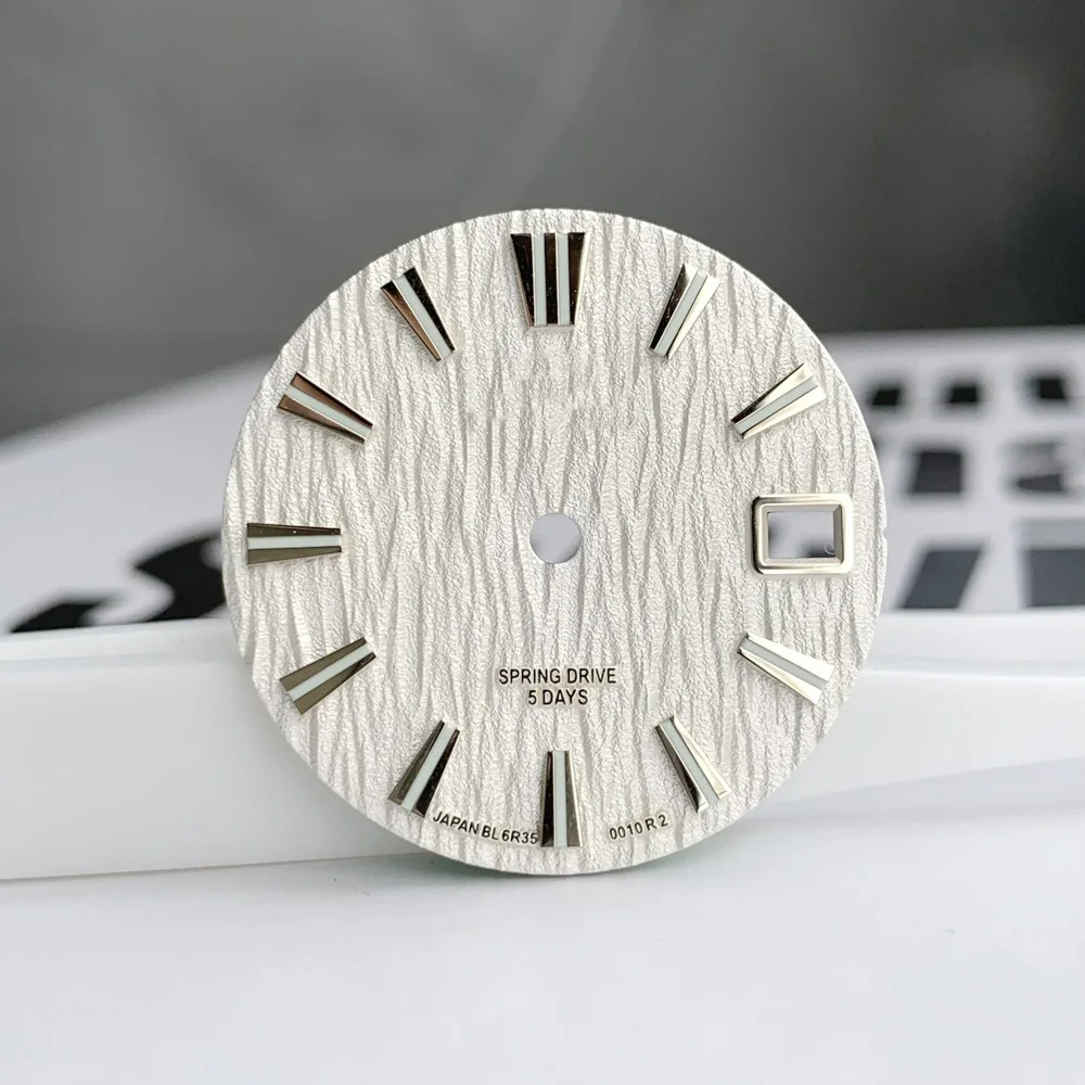 28.5mm GS logo birch forest pattern suitable for NH35 movement SLGH005G dial watch accessories