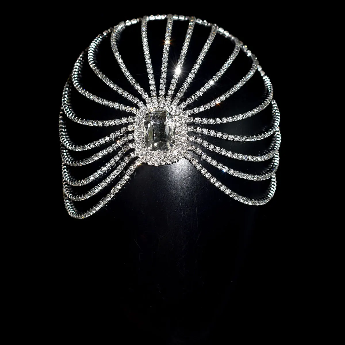 Mode glänzende Braut Kopfschmuck funkeln Strass Hut Zubehör Stirn kette Hochzeit Geburtstags feier Kopfschmuck Dekorationen