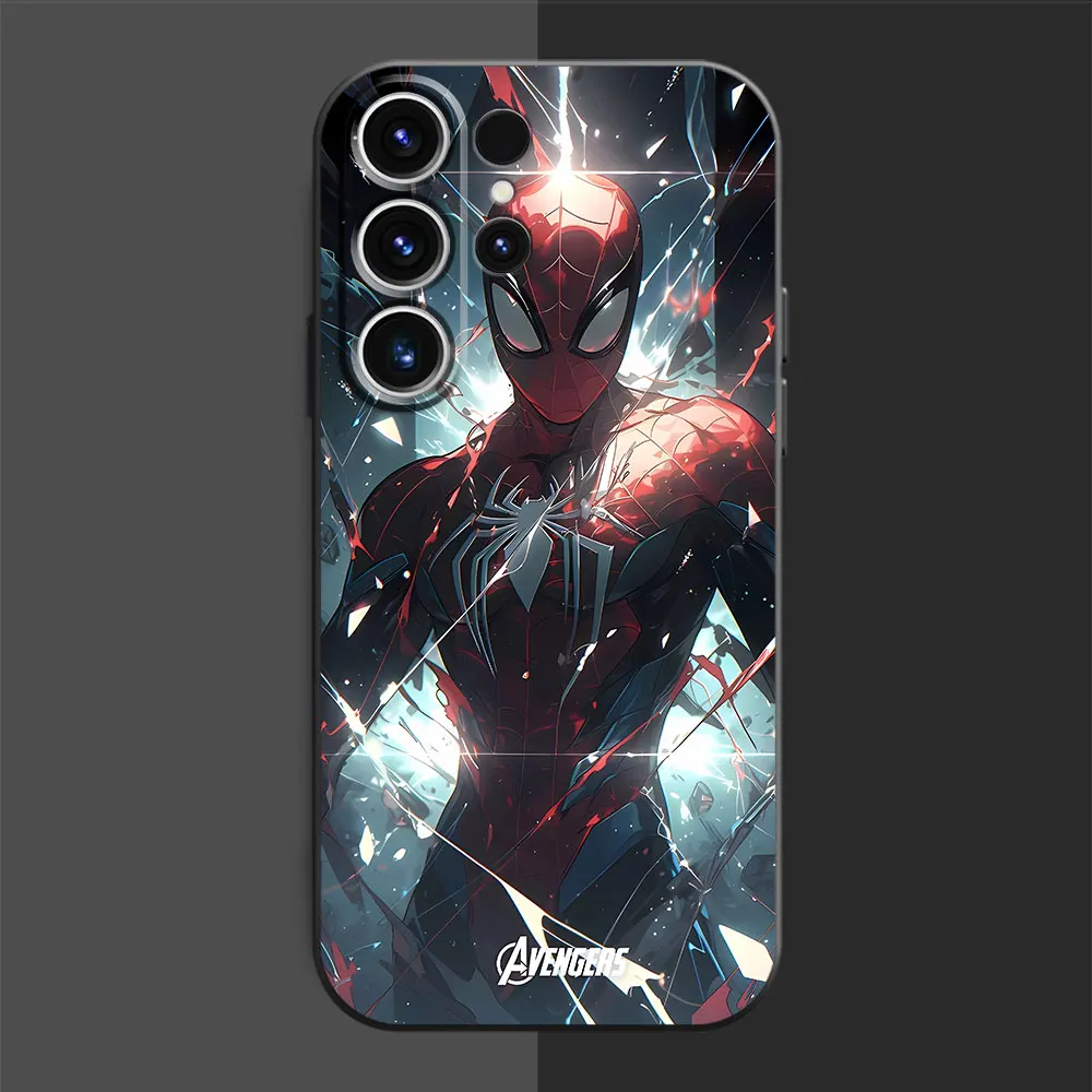 Case for Samsung Galaxy S24 Ultra S22 Plus S23 Ultra S20 S21 FE S21 5G S21 Funda Marvel Anime Heroes Cool Cover Black Soft