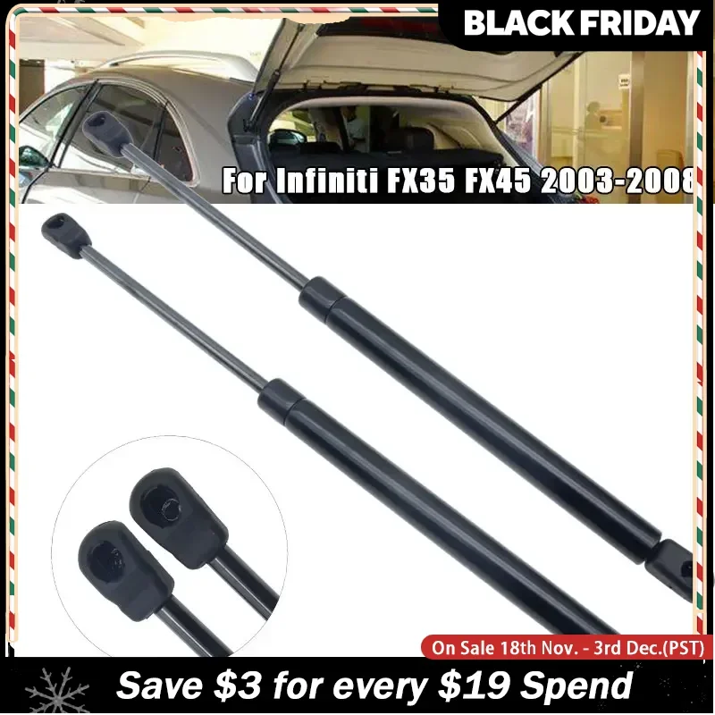 2x Front Engine Cover Gas Bonnet Charged Carbon Fiber Struts Lift Support For Infiniti FX35 FX45 2003-2008 SG371003