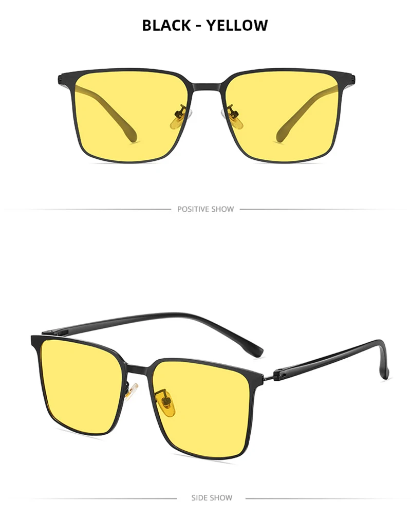 Ultra Licht Edelstahl Polarisierte Sonnenbrille Männer Hohe Qualität Metall Quadrat Männliche Sonnenbrille Mode Sommer Driving Shades UV400 – Detail 14