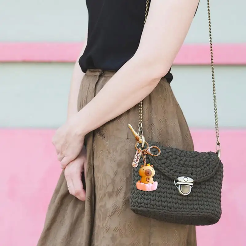 Cute Capybara Keychain Capybara Doll Backpack Purse Pendant Funny Capybara Bag Charm Cute Animal Figure Pendant For Bags
