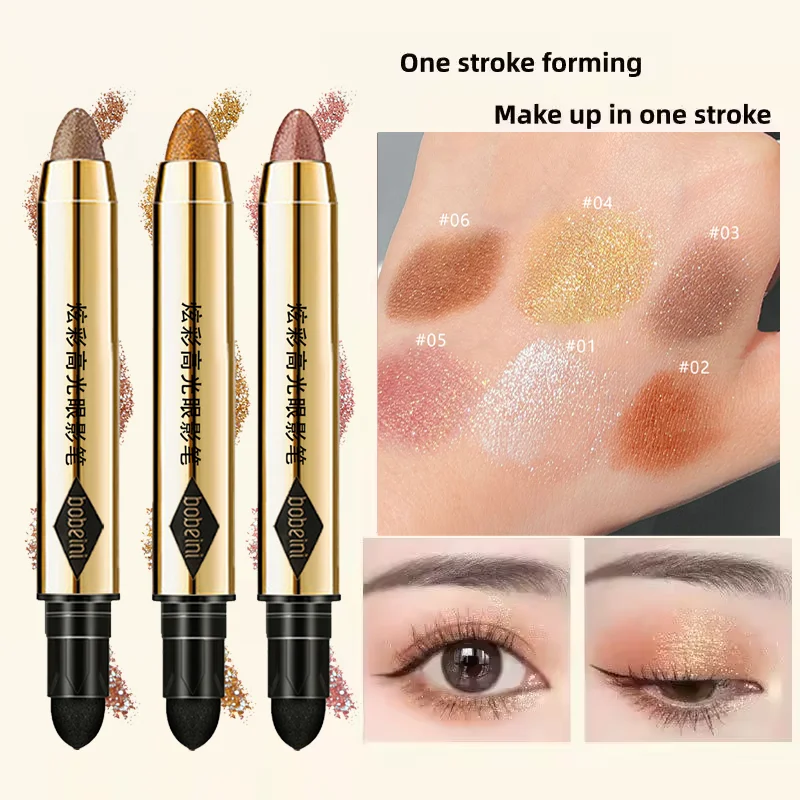 Dual-ended highlighter eyeshadow pencil pearlescent,delicate,shimmering, brightening,long-lasting,non-smudging eyeshadow stick