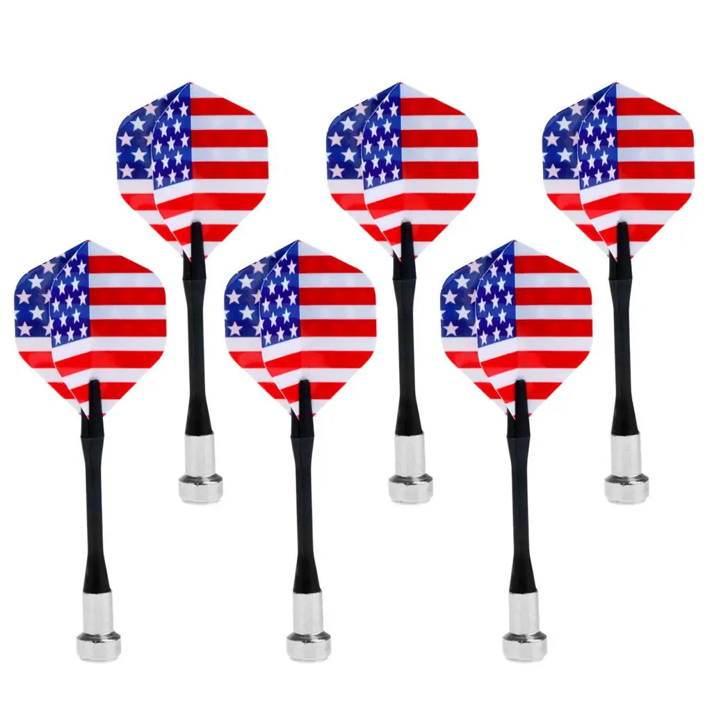 Magnetic Dart Replacement Set Safety Plastic Flight Metal Pointed Darts for Electronic Shield Dart Game Practice