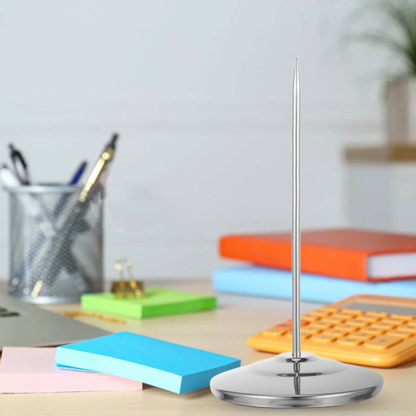 Premium Stainless Steel Memo Spike Receipt Holder Heavy Duty Non-Slip Base Ideal for Restaurant Office Kitchen Desk Paper
