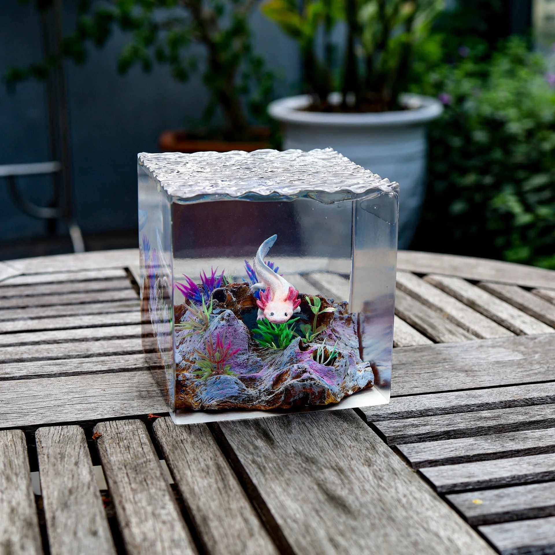 Salamander Organism Resin Lamp Animals Scene Table Light Creactive Art Decoration Lamp Micro-landscape Night Light USB Charge