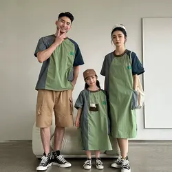 Couples Matching Clothes for The Whole Family Sister Brother Clothing Mom Daughter Loose Dress Dad Son Shirts Parents and Childr