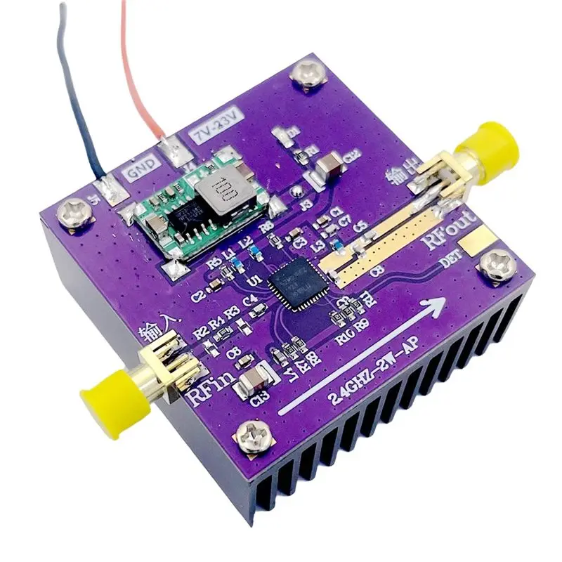 A29F-SZM2166 2.4G 2W RF Amplifier WIFI RF Power Amplifier 30DB 12V 24V DC For 2.4GHZ Bluetooth Image Transfer AMP