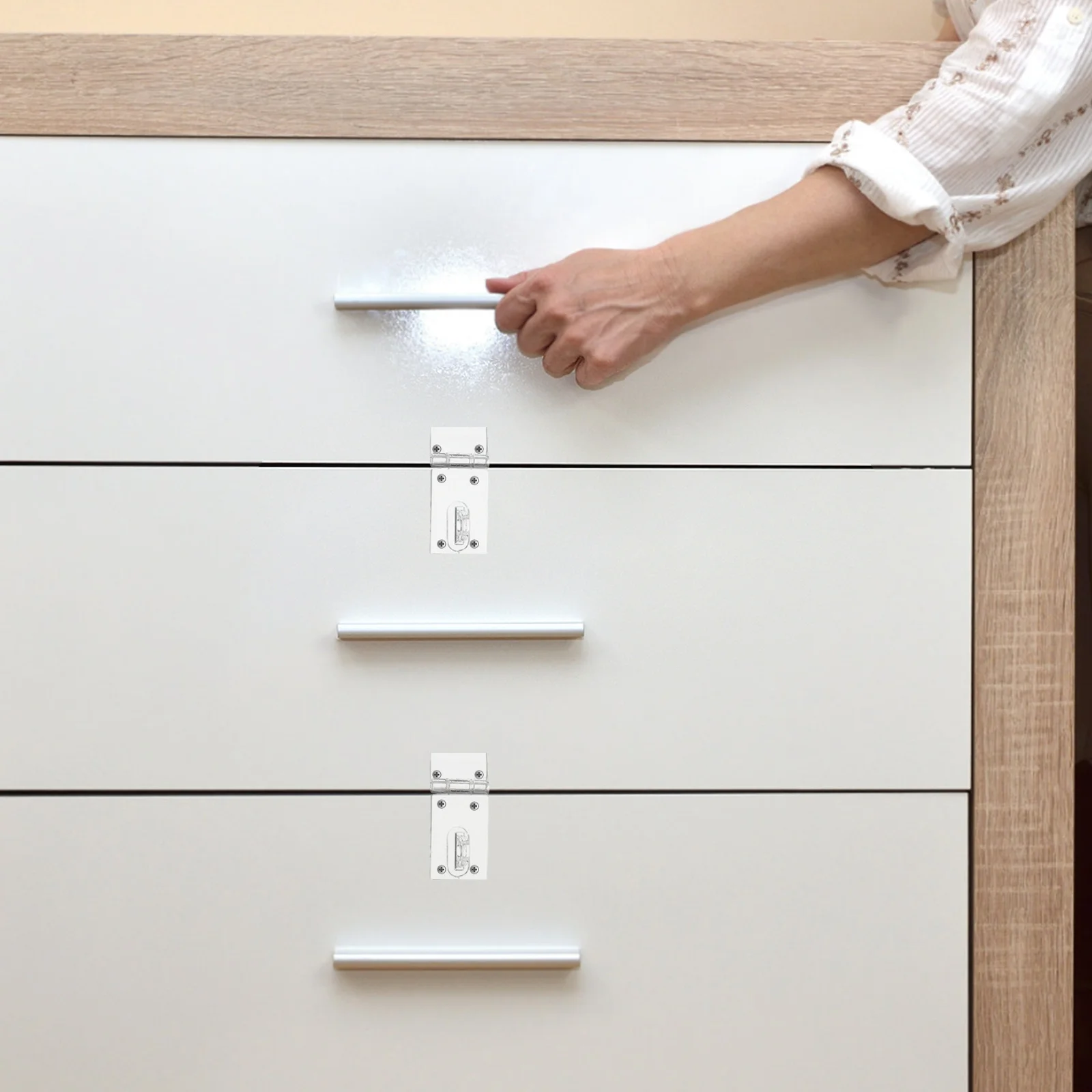 

10Sets Clear Acrylic Lock Hasp for Cabinet Drawer Box Transparent Hinge Latch Snap Buckle Easy Install Organizer Storage