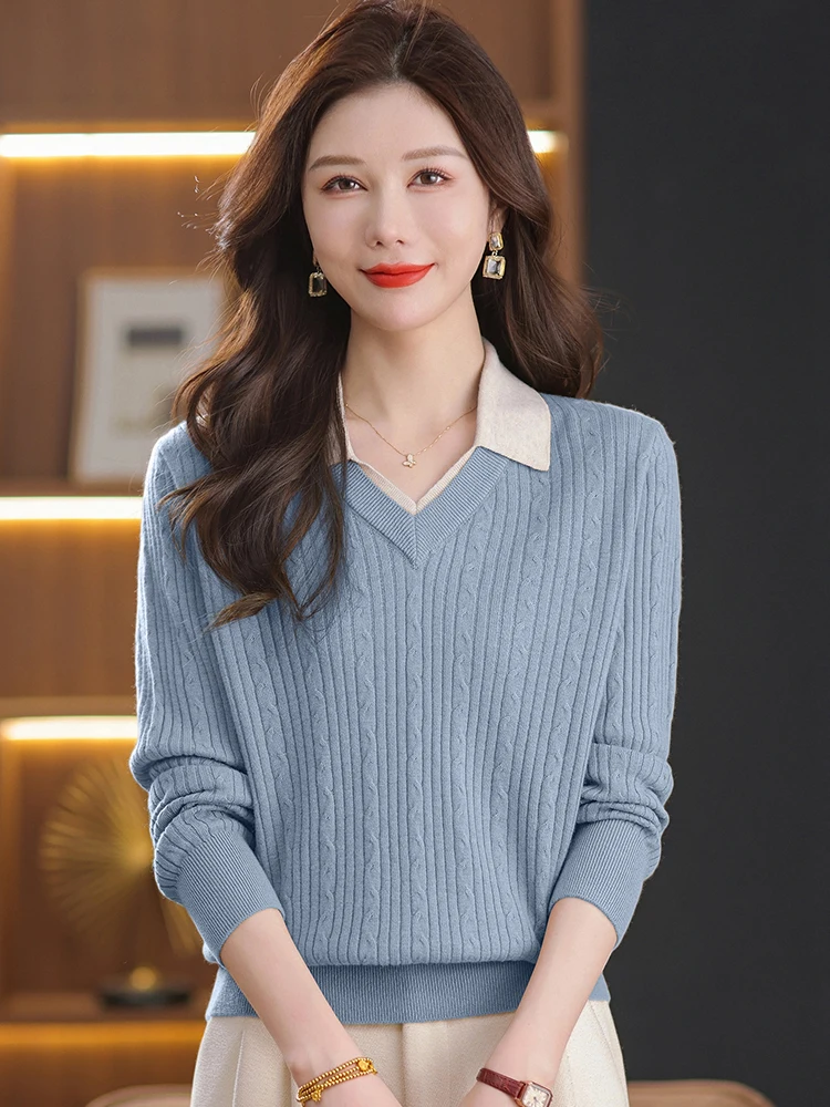 

Faionable Knitted Woolen Sweater Women's Long Sve Ne Tassel Design Autumn Top Breathable Casual Loose Fit Single ...