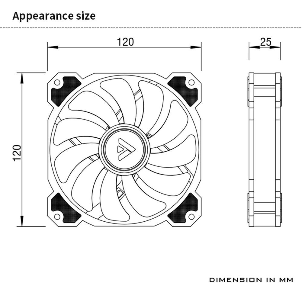 Barrow 120*120mm 5V Addressable RGB(RBW) LED High Pressure Fan - 1900 RPM / 68 CFM / 6PIN Header/Support Motherboard Aurora