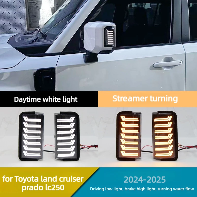 

Car Led Rearview Mirror Lights For Toyota LAND CRUISER Prado LC250 2024 2025 DRL Side Mirror Turn Signal Blinker Braking Lights