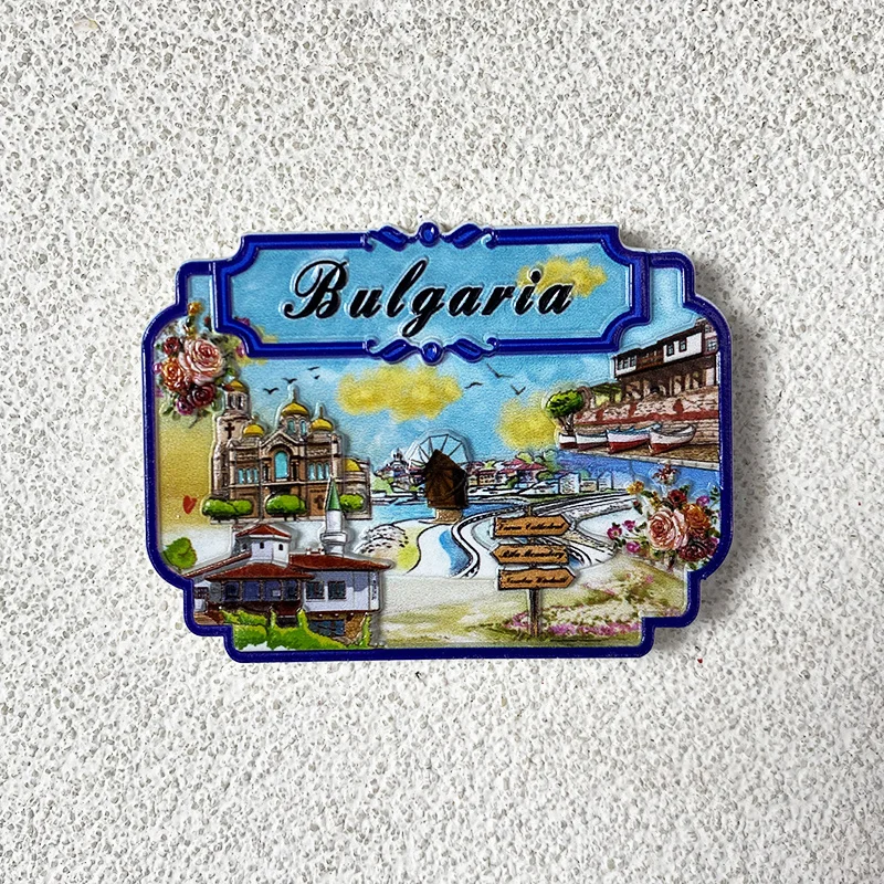 

Bulgarian cultural tourism souvenirs3dThree-dimensional Building Magnetic Refrigerator Sticker Creative Home Decoration