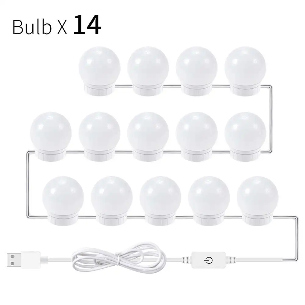 Led Make-Up Spiegel Gloeilamp Kaptafel Ijdelheid Verlichting Stepless Dimmen Led Wandlamp Voor Slaapkamer Badkamer Spiegel Decoratie