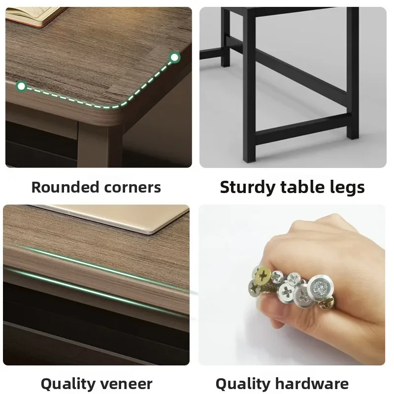 مكتب كمبيوتر مكتبي منزلي حديث وبسيط لغرفة النوم مكتب تعلم من الخشب الصلب مكتب مستطيل للكبار #4