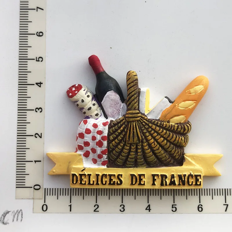 

French cuisine, cultural landscape design, Fridge magnet resin gift decorations, tourist souvenir message stickers