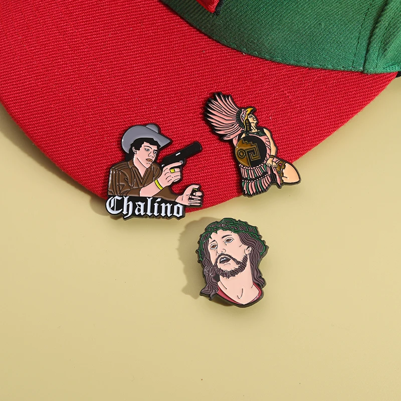 Chalino Sanchez Enamel Pins JESUS CHRIST Brooches Lapel Badge Cartoon Baseball Caps Decorative Clips Accessories Gift for Friend