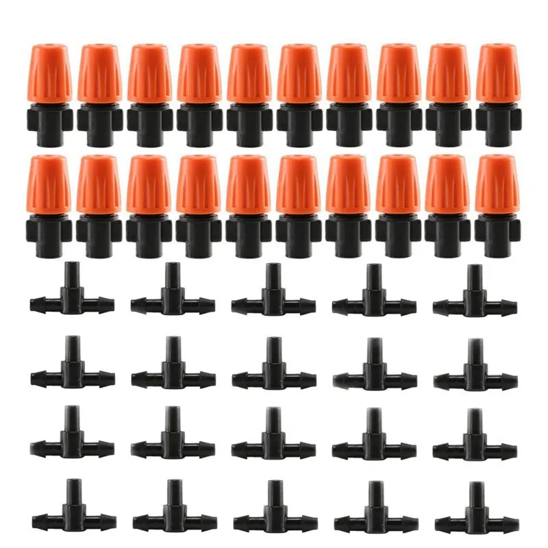 25 Adjustable Drip Emitters with For 360 Degree Misting Function for Soil Moisture Control in Pots Containers and Beds