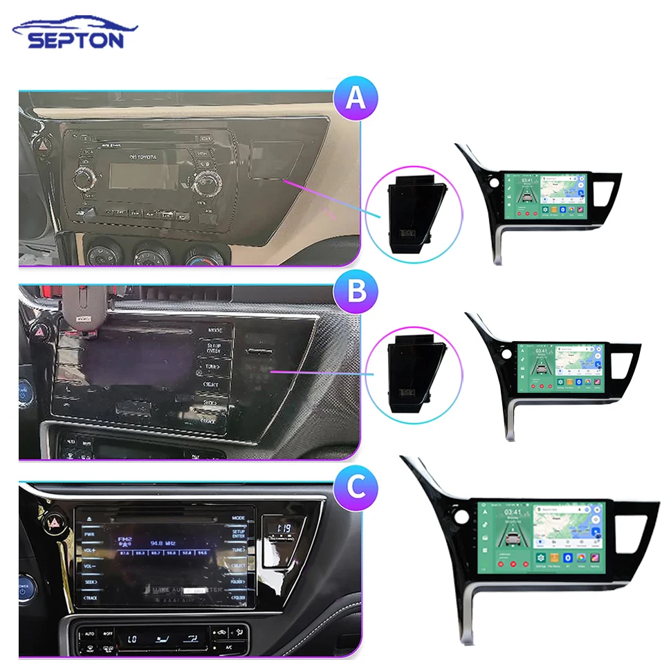 SEPTON 2Din Android Car Radio for Toyota Corolla 11 Auris E180 2017-2019 GPS Navi GPS BT Carpla yMultimedia player 2 Din 4G Net