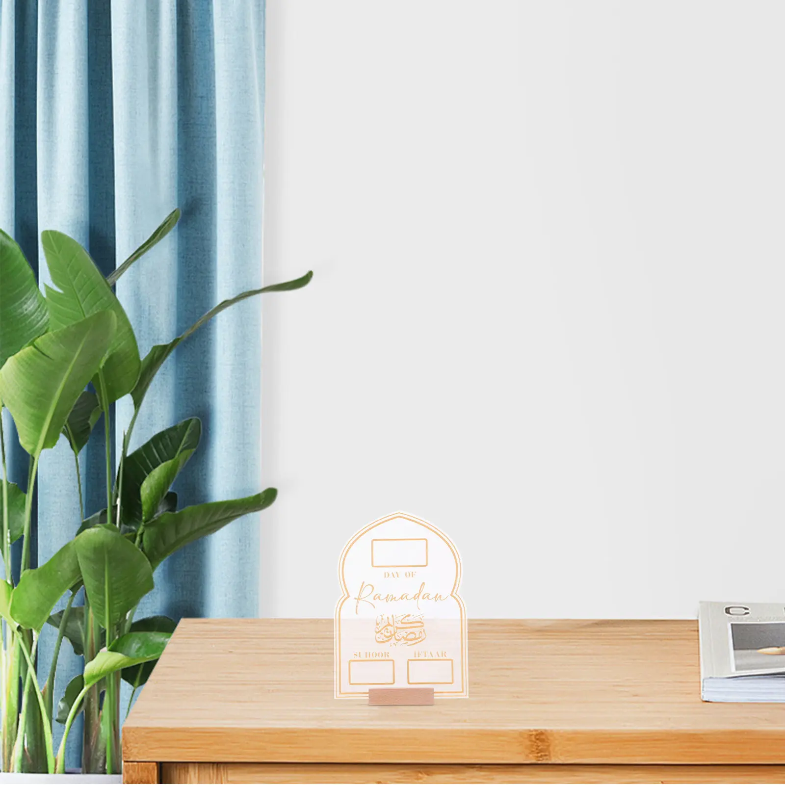 

1Set Ramadan Calendar Handwritten Perpetual Acrylic Countdown Desktop Sign Desk Reminder Eid Mubarak Decoration Month Date