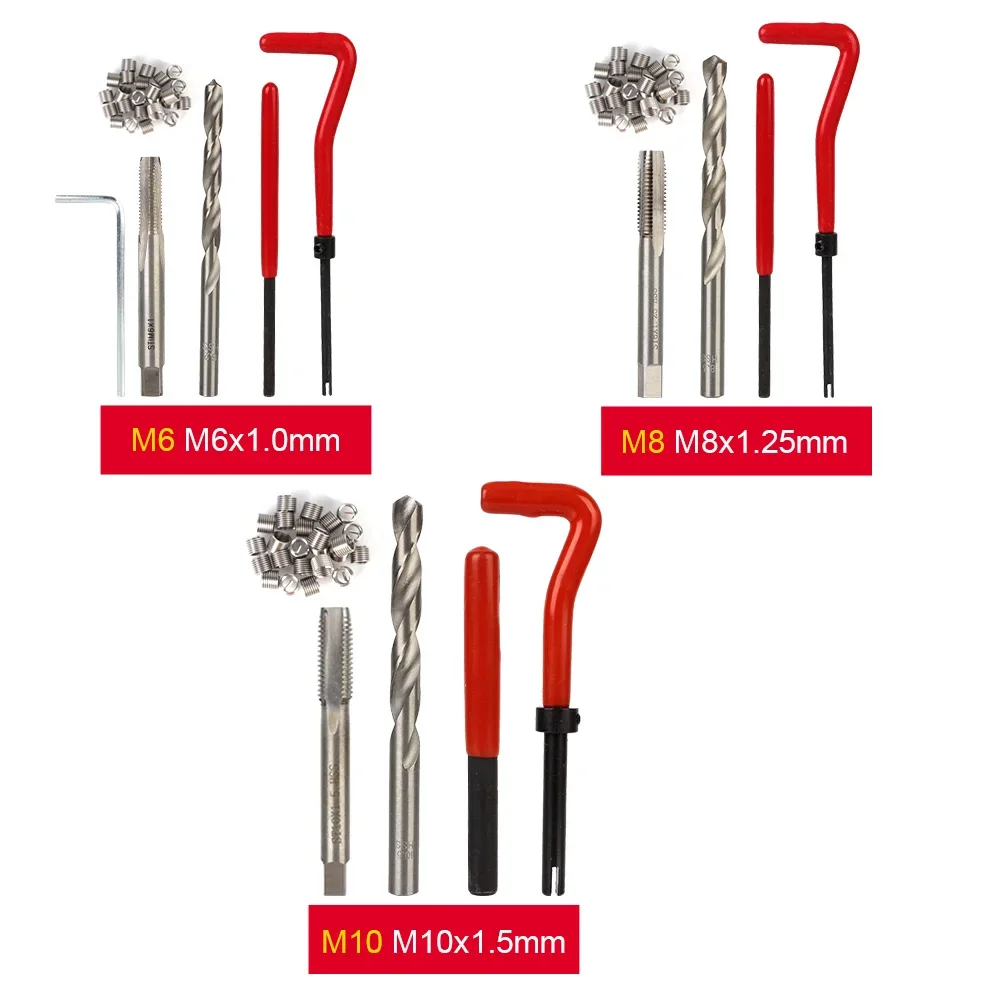 88/131PCS Thread Repair Kit – M5/M6/M8/M10/M12 Engine Block & Bolt Hole Restoring Tool Set 4