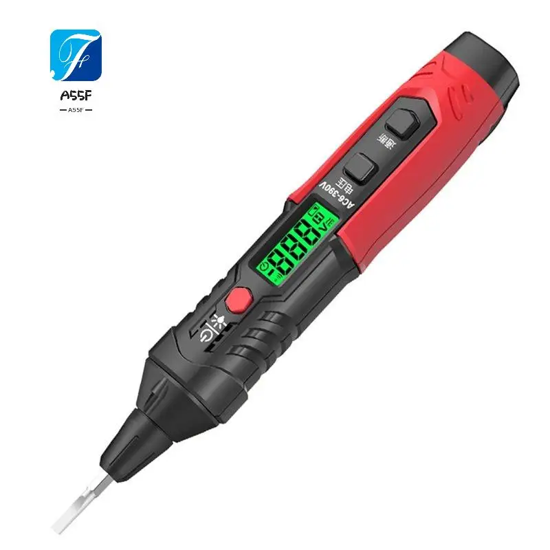 A55F-Testerer Pen AC6V-390V Voltages Detectors Meter Voltmeter Buzzers Alarm Not-Contact Tester Breakpoints Finding Tool